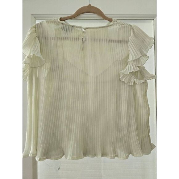 Women's Vici Ruffle Pleated Blouse Size Medium - Picture 2 of 7